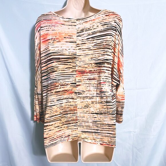 EUC Chico's Cute Striped Top Size L Chico’s Size 2 - Picture 2 of 4